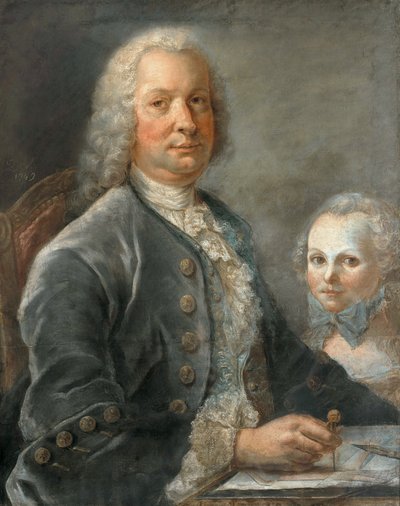 Portrait of an Architect with a Little Girl by François Dorly